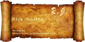 Rick Julitta névjegykártya